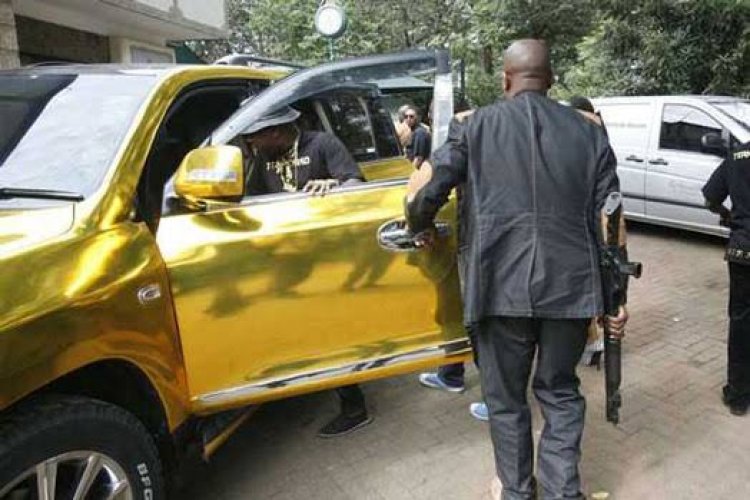 Sonko with his bodyguards at a past event. /NAIROBI NEWS