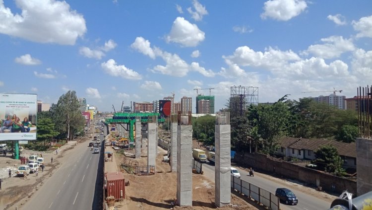 Beams supporting the Nairobi Expressway. /SABC NEWS
