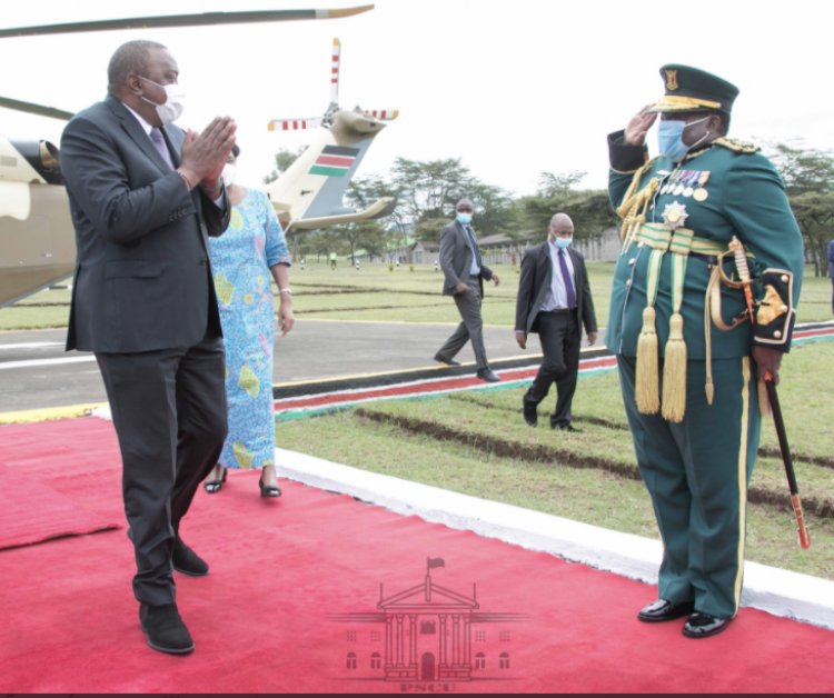 President Kenyatta Arrives at the NYS Gilgil Ahead of  Pass-out Parade {PHOTOS}