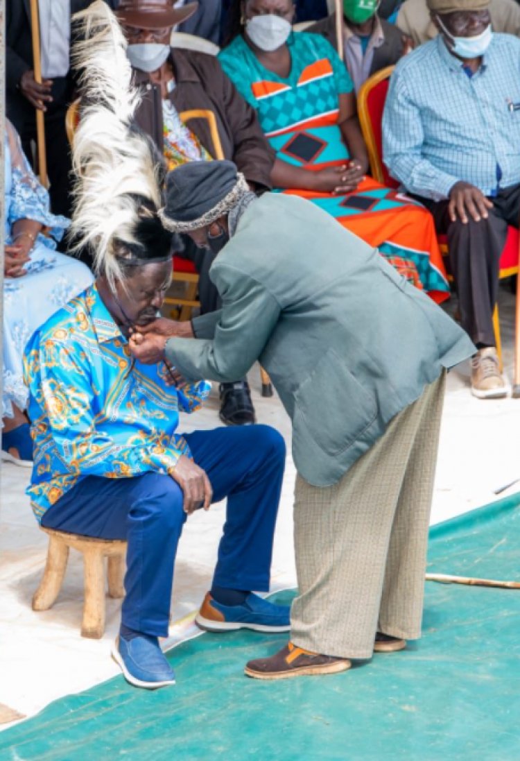 PHOTOS: Raila Enthroned as an Elder in Kuria Community  Migori County