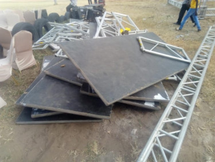 A Group of Youth Destroys DP Ruto, Mudavadi Venue in Kilifi