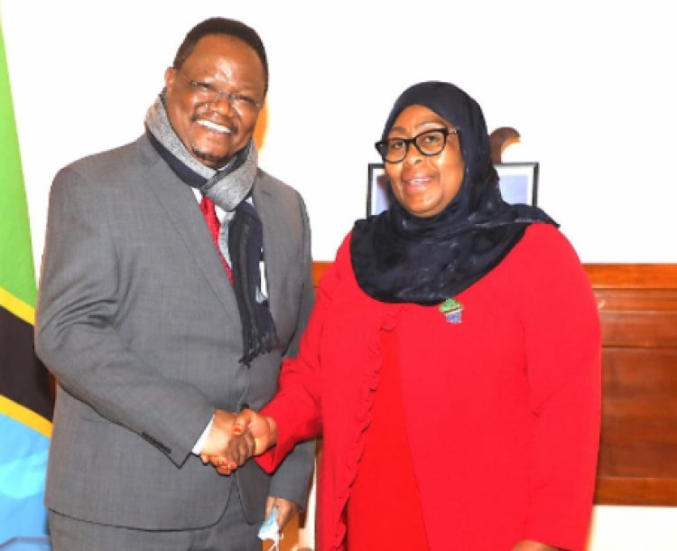 President Samia Shakes Hands with Exiled Opposition Leader Tundu Lissu