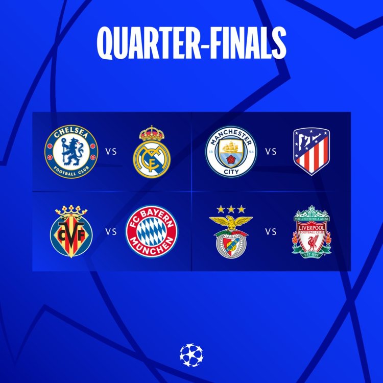 BREAKING: Here is UEFA Champions League Quarter-Final Draws